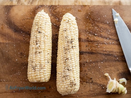 ends trimmed off the corn