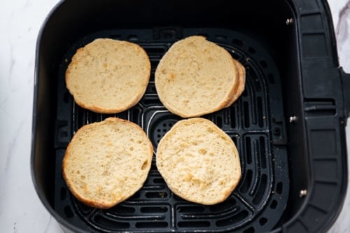 English muffins crisped up in air fryer