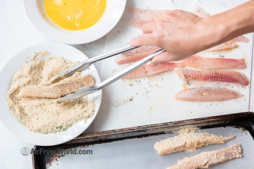dredging in breading for air fryer fish sticks recipe