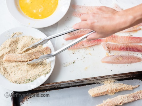 dredging in breading for air fryer fish sticks recipe