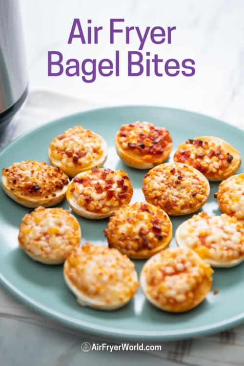 Air fryer bagel bites on plate 