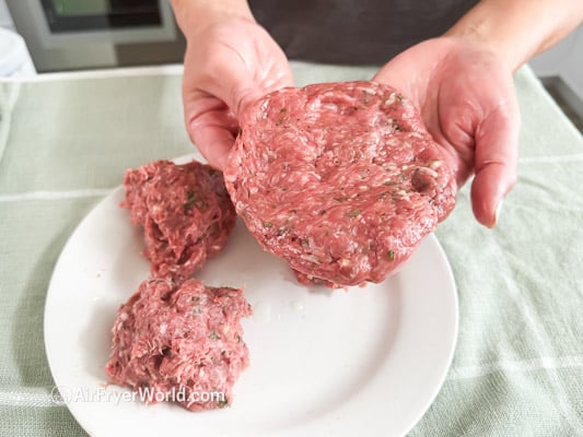 shaping lamb burger patties