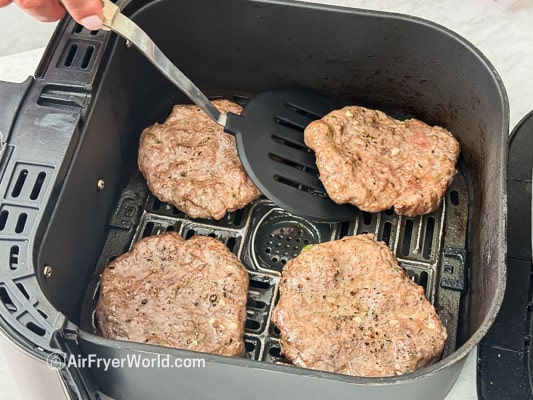 turning lamb patties halfway through cooking