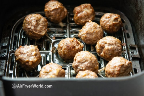 Fully cooked meatballs in air fryer