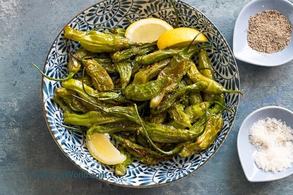 peppers served with lemon in bowl