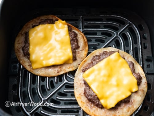 cheese on top of smash burger taco