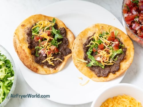 air fryer smash tacos in toppings