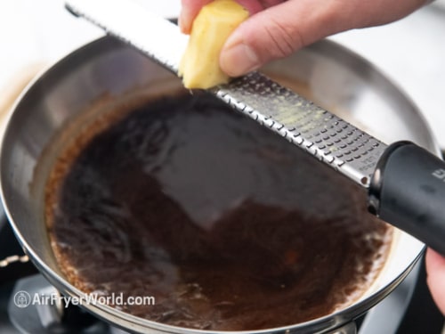 grating ginger for teriyaki sauce