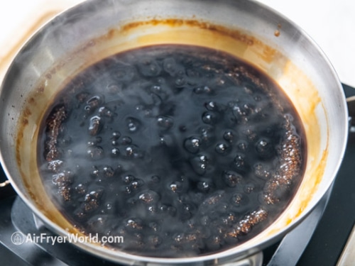 simmering teriyaki sauce