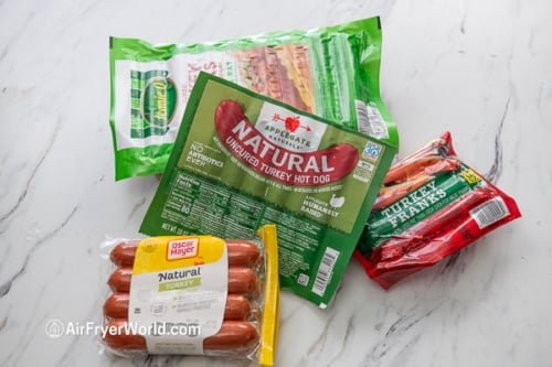 air-fryer-turkey-hot-dogs-healthy-10-min-quick-air-fryer-world