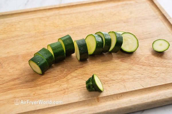 cut zucchini coins