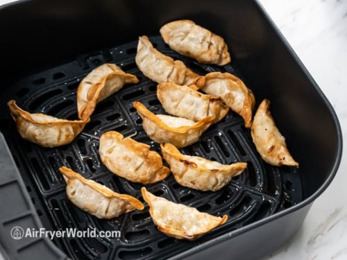 Potstickers in air fryer basket