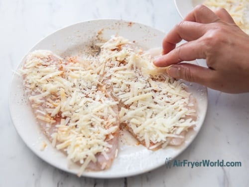 tilapia fillets coated with cheese