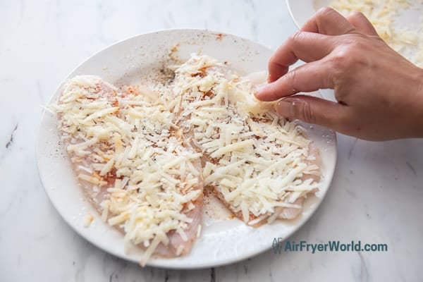tilapia fillets coated with cheese