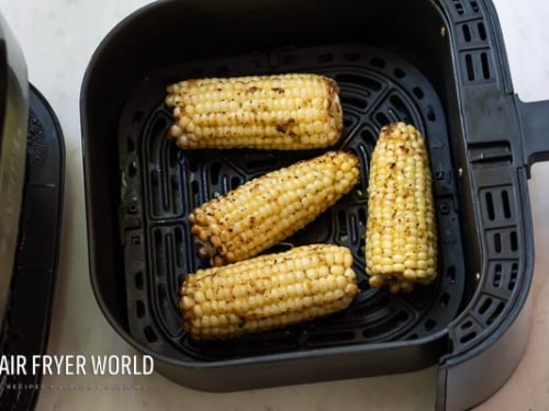Cooked corn in air fryer