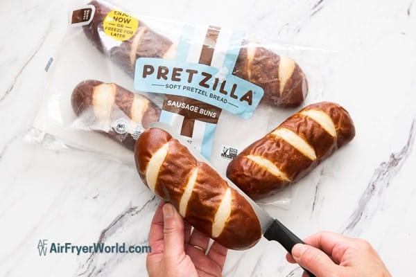 pretzilla buns for vegan hot dogs