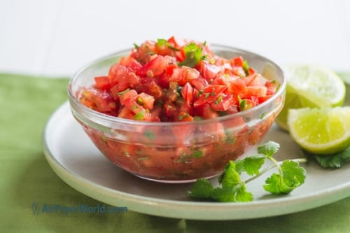 Salsa in a glass bowl