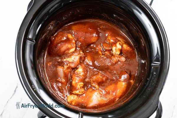 marinade mixed in with the chicken