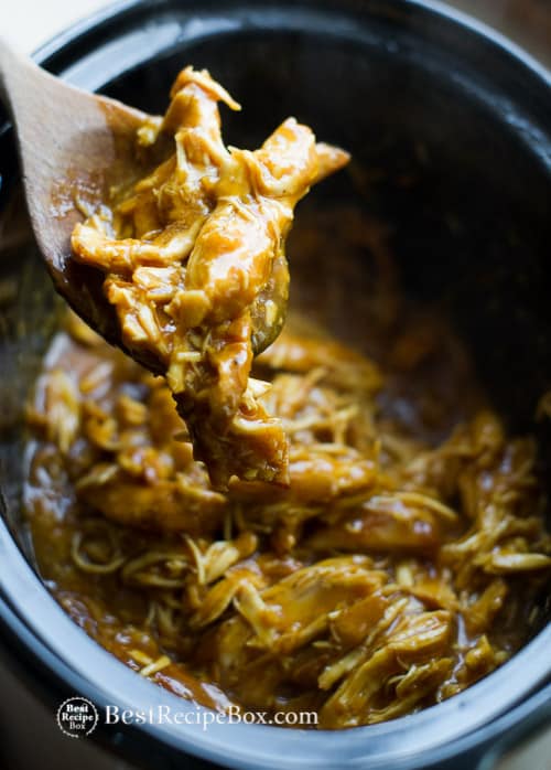 Tender, Moist and Delicious Slow Cooker Honey Mustard Chicken Recipe on BestRecipeBox.com